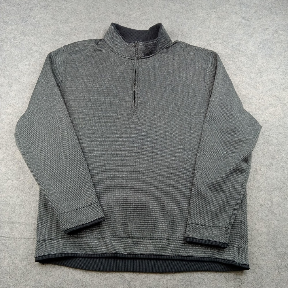 Under Armour Pullover Mens‎ 2XL Gray ColdGear 1/4 Zip Long Sleeve Athletic Top*